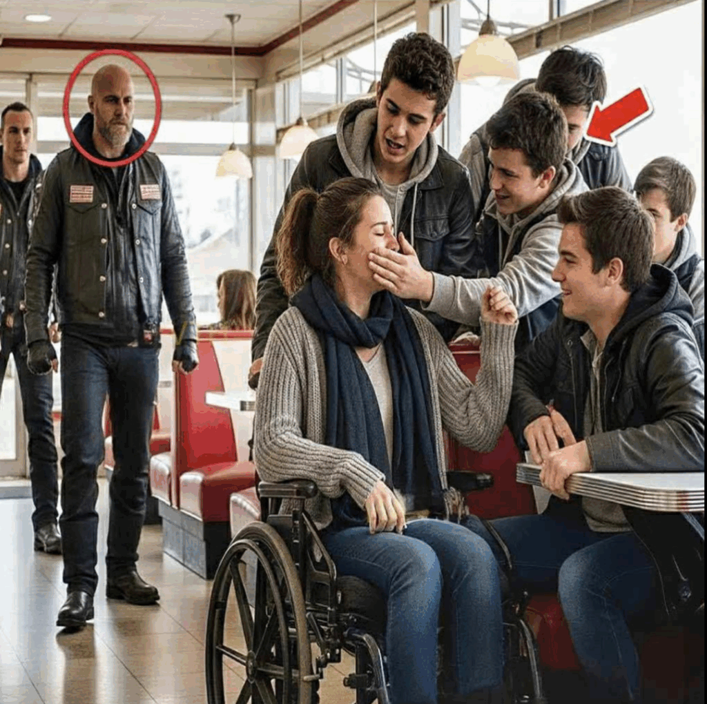 Bullies slapped a disabled girl in a diner – an hour later, bikers walked in…